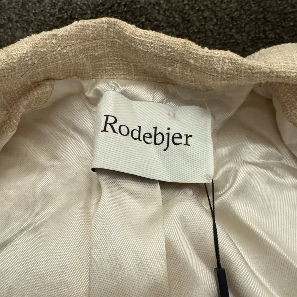 Rodebjer fringed-edge single-breasted blazer Cream Color Size XS - NWT - Picture 3 of 8